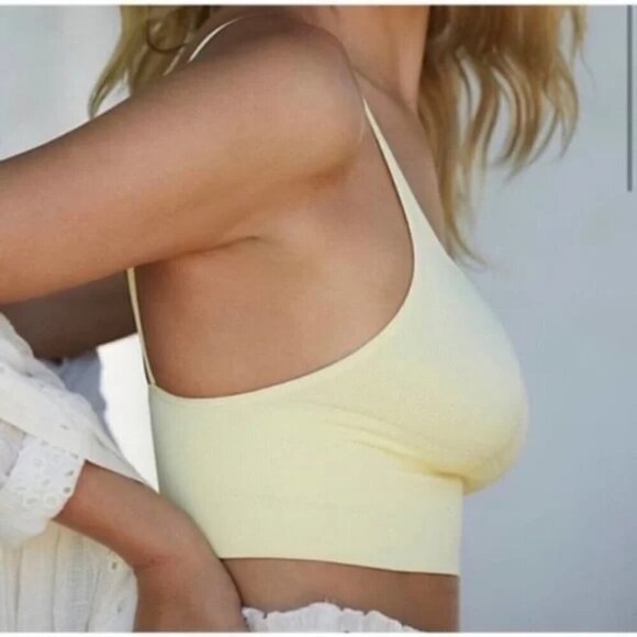 NWOT Free People Intimately Andi Square Neck Seamless Bralette in Lime Green - Picture 5 of 8